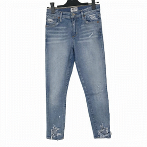 Agolde High Rise 5 Pocket Zip  Up Distressed Jeans Size 24